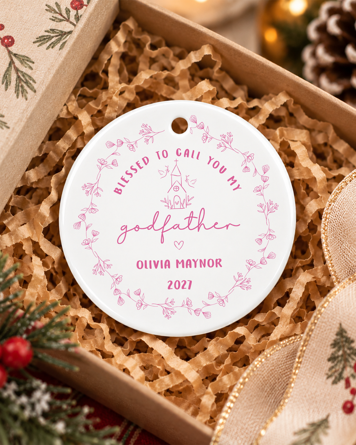 Blessed To Call You My Godparents- Personalized Ceramic Ornament