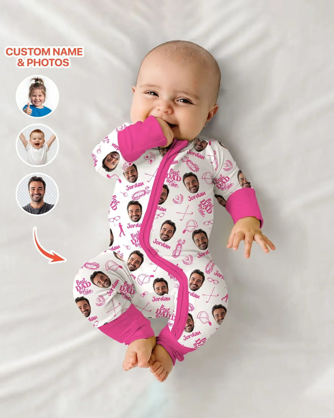 Custom Photo Best Dad By Par Bamboo Convertible Zippy