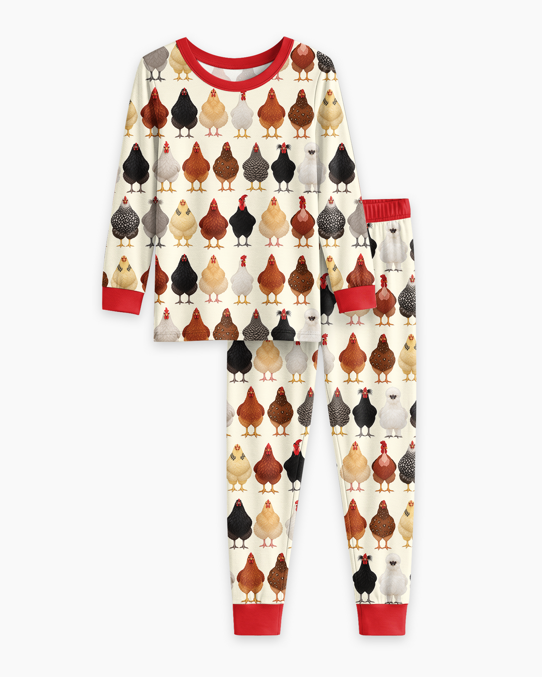 Cluckin' Cute Bamboo Two Piece Long Sleeve Pajama Set