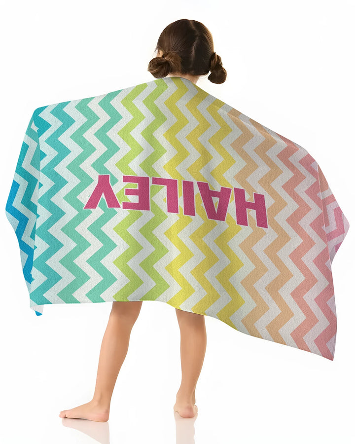 Custom Name Pretty Pattern Bamboo Beach Towel