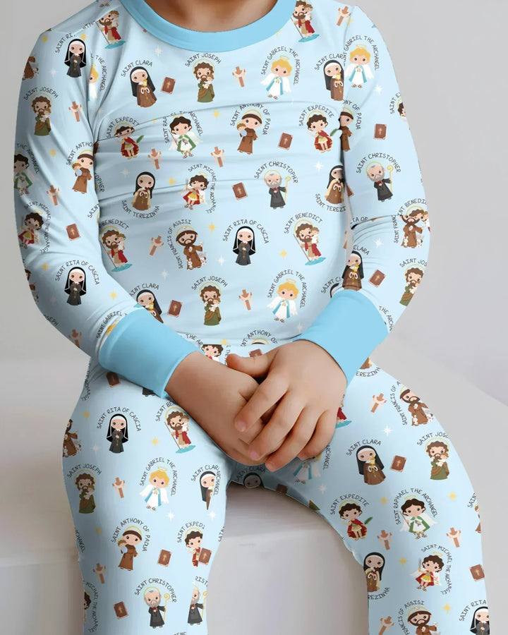 Saints in the Clouds Bamboo Two Piece Long Sleeve Pajama Set