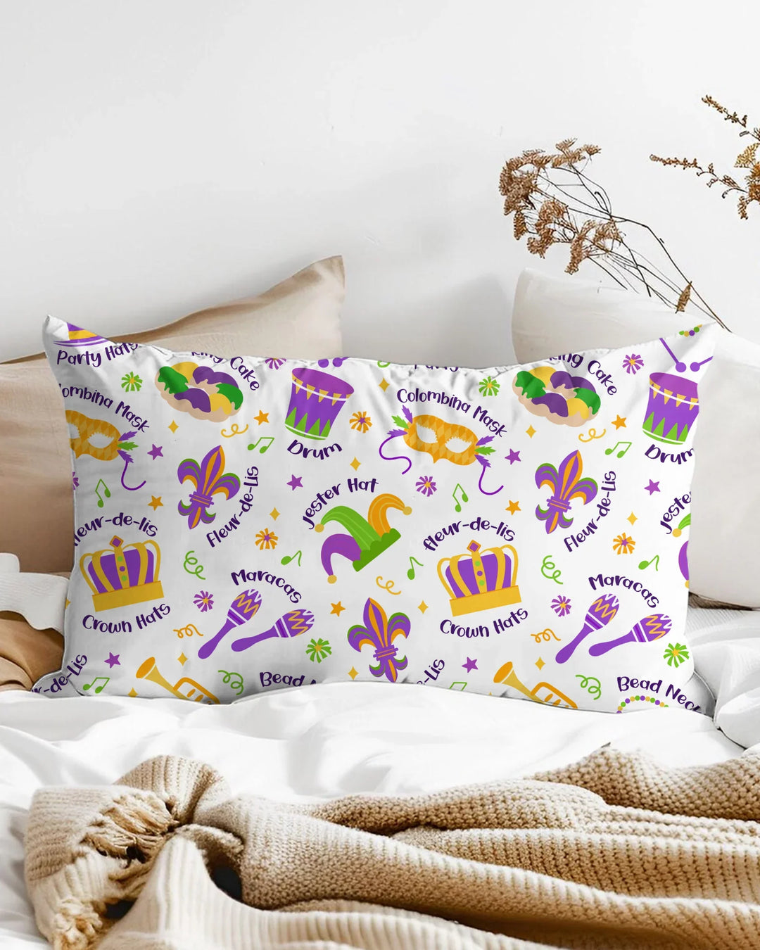 Mardi Gras Family Matching Bamboo Pillow Case