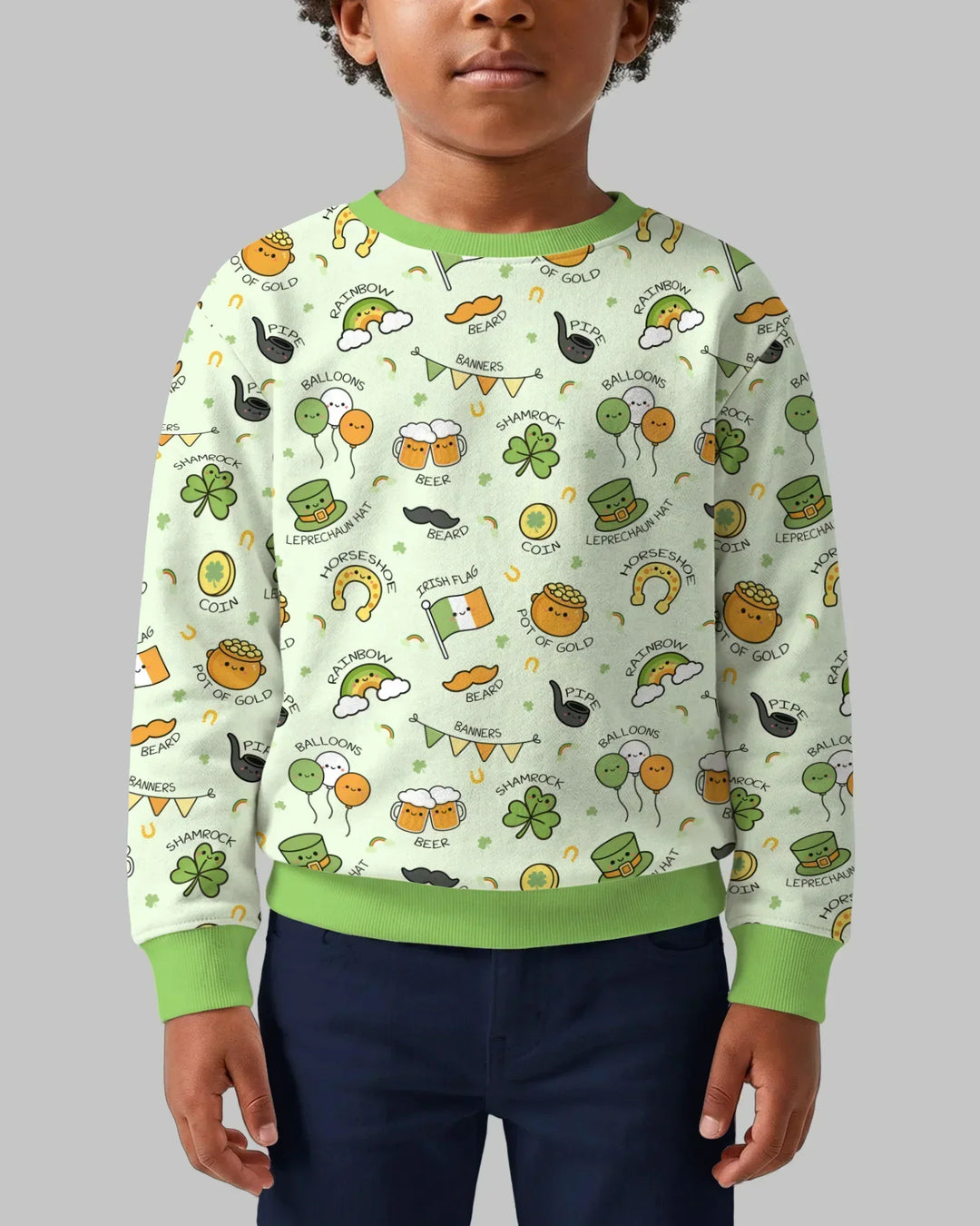 Kawaii St Patrick's Day Bamboo Crewneck Sweatshirt