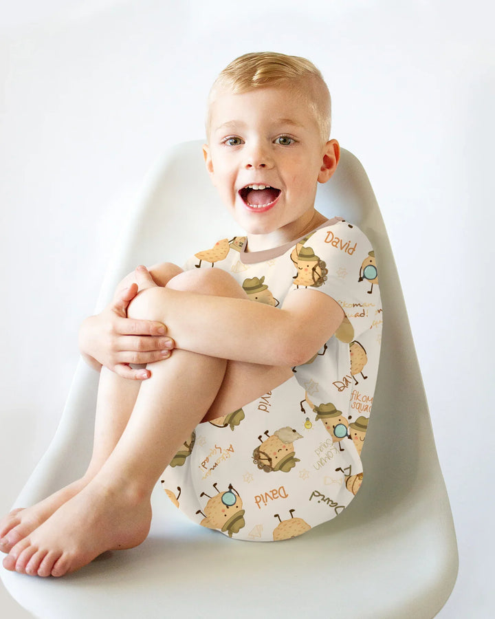 Custom Name Passover Afikoman Bamboo Two Piece Short Sleeve Shorts Pajama Set