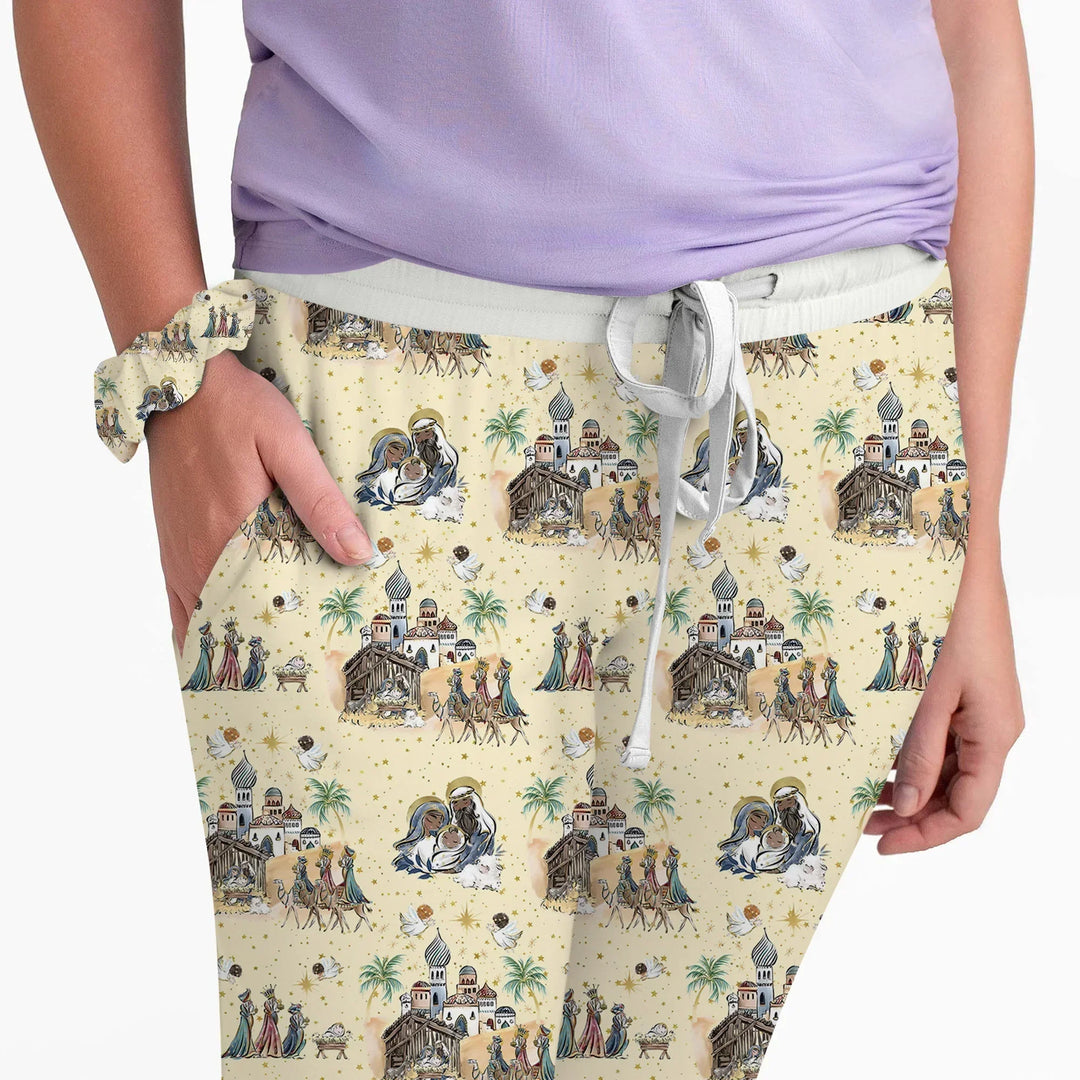 Nativity Christmas Family Matching Family Bamboo Women Pajama Set