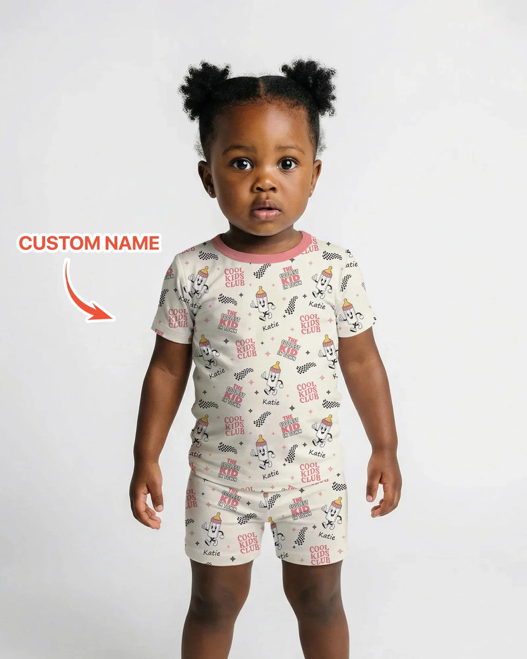 Custom Name Cool Club Daddy & Me Matching Bamboo Two Piece Short Sleeve Shorts Pajama Set
