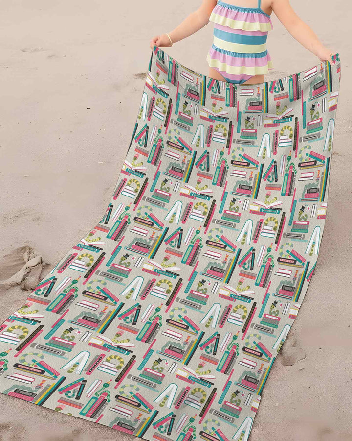 Bookworm Adventures Bamboo Beach Towel