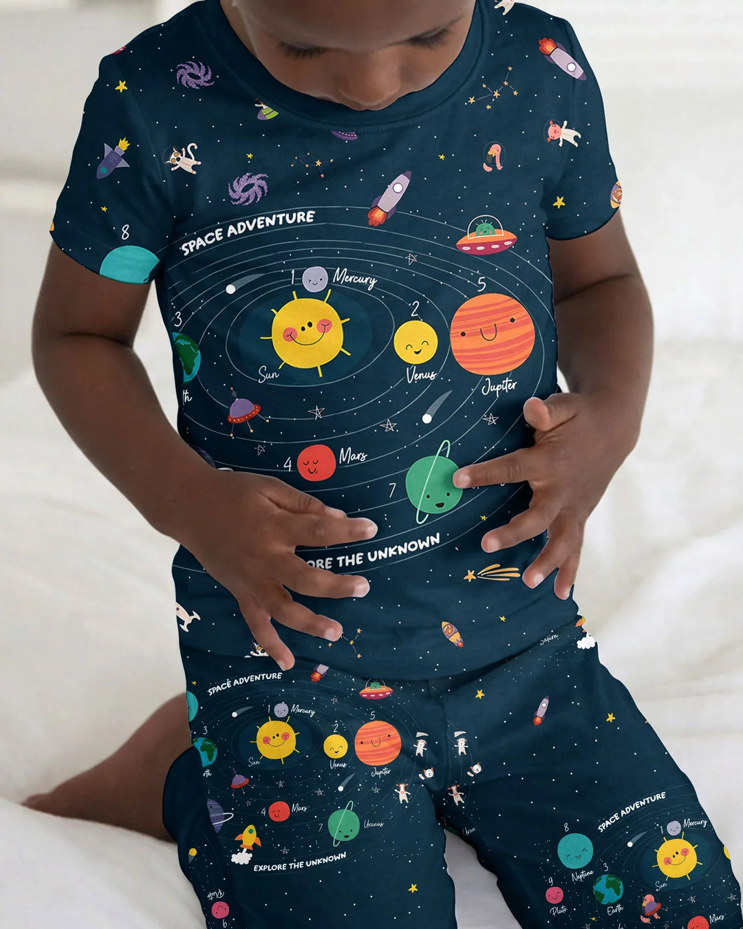 Solar System Explorers Bamboo Two Piece Short Sleeve Pajama Set