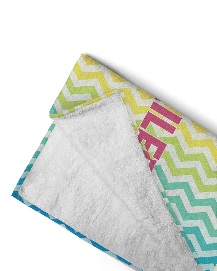 Custom Name Pretty Pattern Bamboo Beach Towel