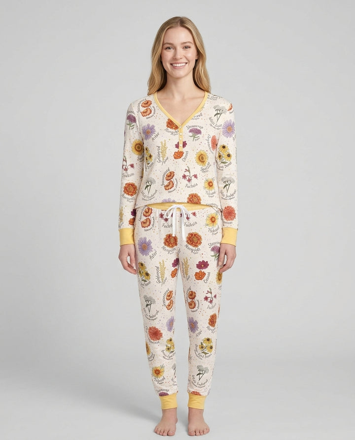 Autumn Blooms of North America Bamboo Women Pajama Set
