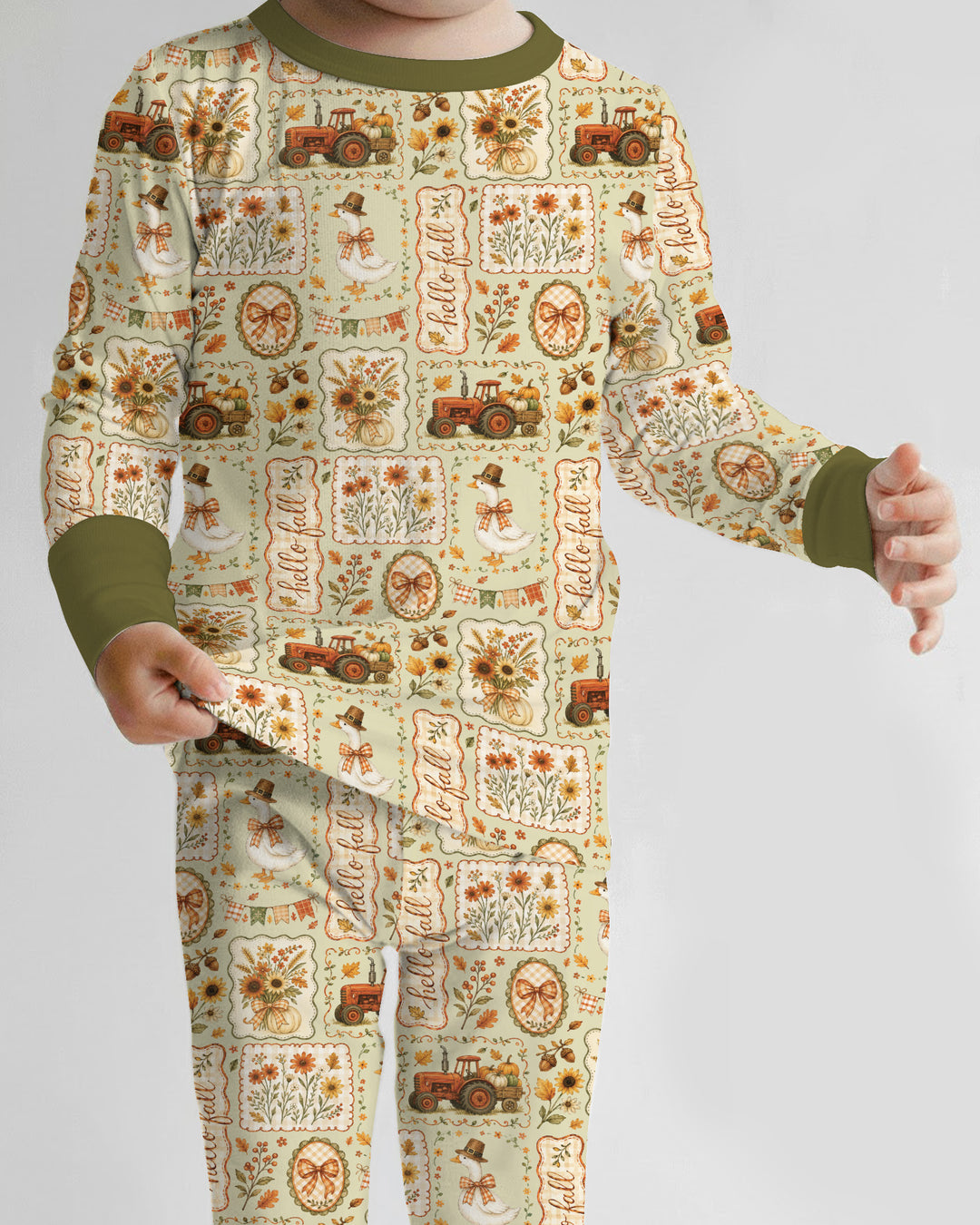 Template Bamboo Two Piece Long Sleeve Pyjamas Set