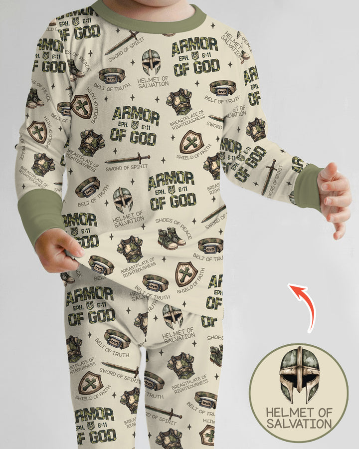 Camo Armor Of God Bamboo Two Piece Long Sleeve Pajama Set