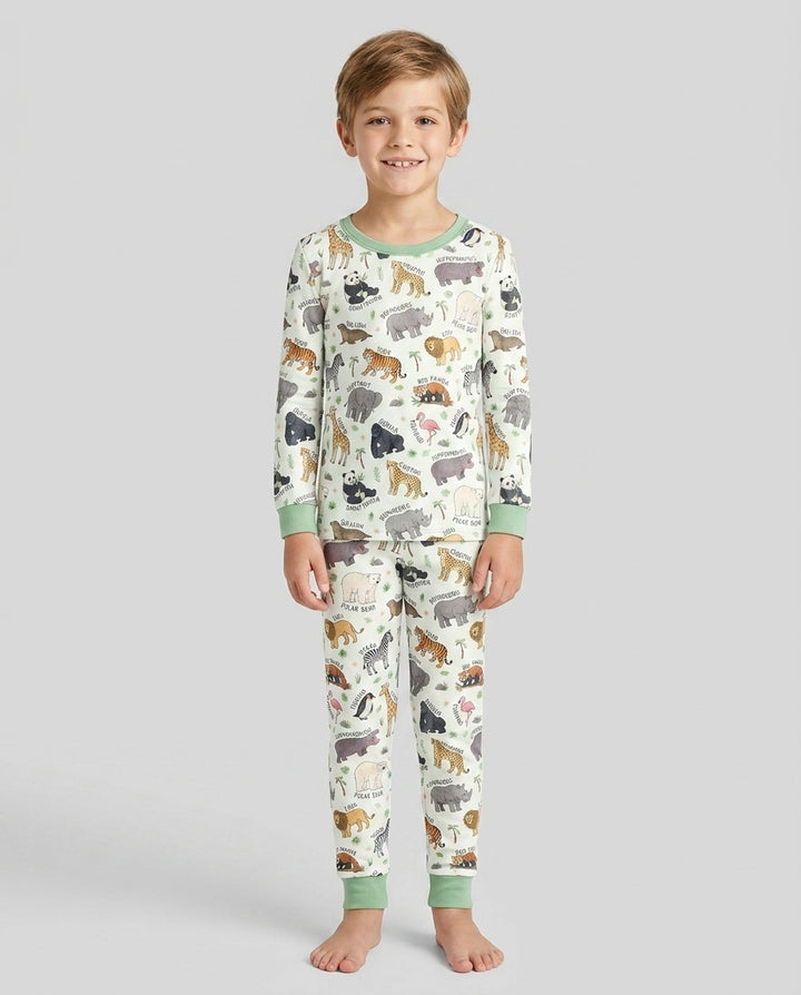 Safari Animals Bamboo Two Piece Long Sleeve Pajama Set