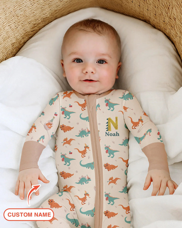 Custom Embroidered Name Dinosaurs Bamboo Convertible Zippy