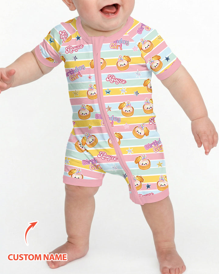 Custom Dumpling Birthday Girl  Bamboo Shorty Zippy