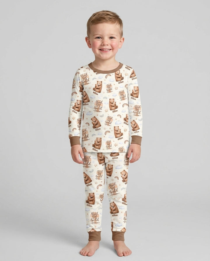 Custom Name Blessed By God Spoiled By Grandma Bamboo Two Piece Long Sleeve Pajama Set