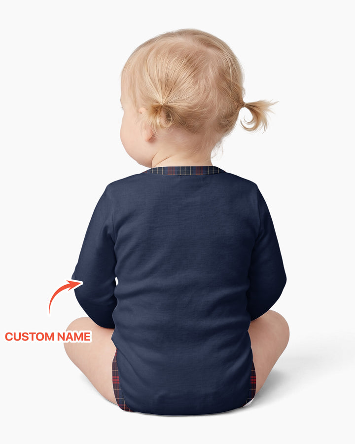 Custom Name North Pole Plaid Bamboo Bodysuit