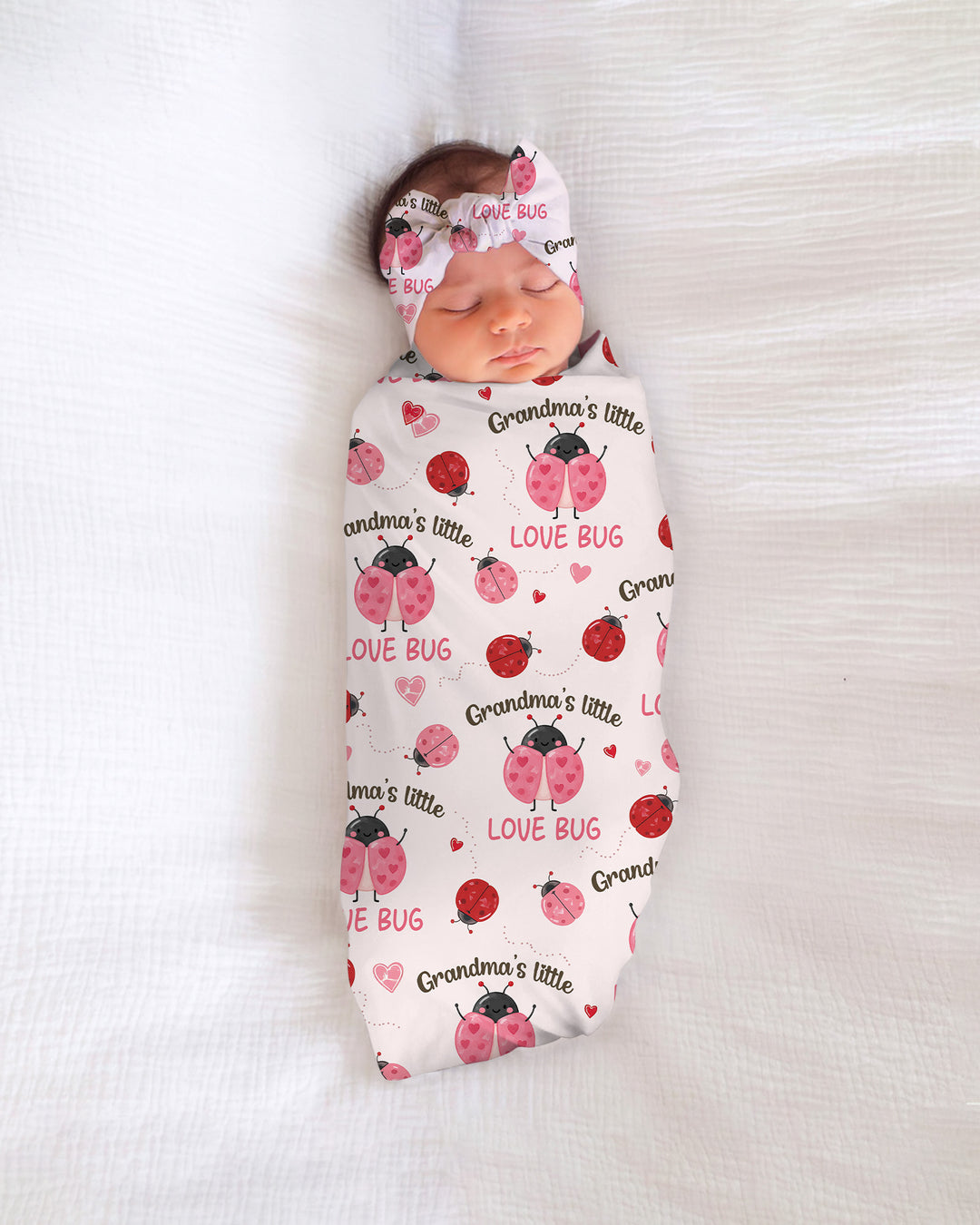 Grandma's Little Love Bug swaddle blanket