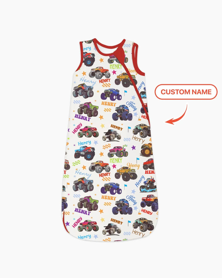 Monster Truck Custom Name Bamboo Sleep Bag