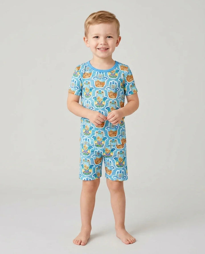 Hamsa Hand Bamboo Two Piece Short Sleeve Shorts Pajama Set