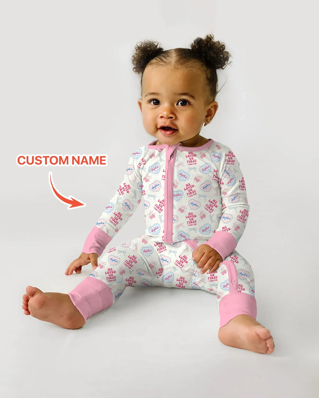He Loved Us First Custom Name Bamboo Convertible Zippy