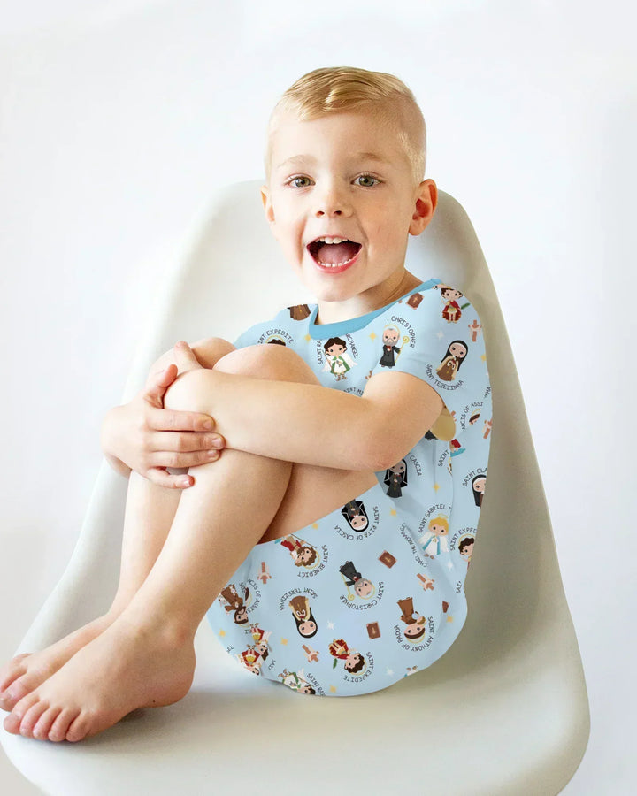 Saints in the Clouds Bamboo Two Piece Short Sleeve Shorts Pajama Set