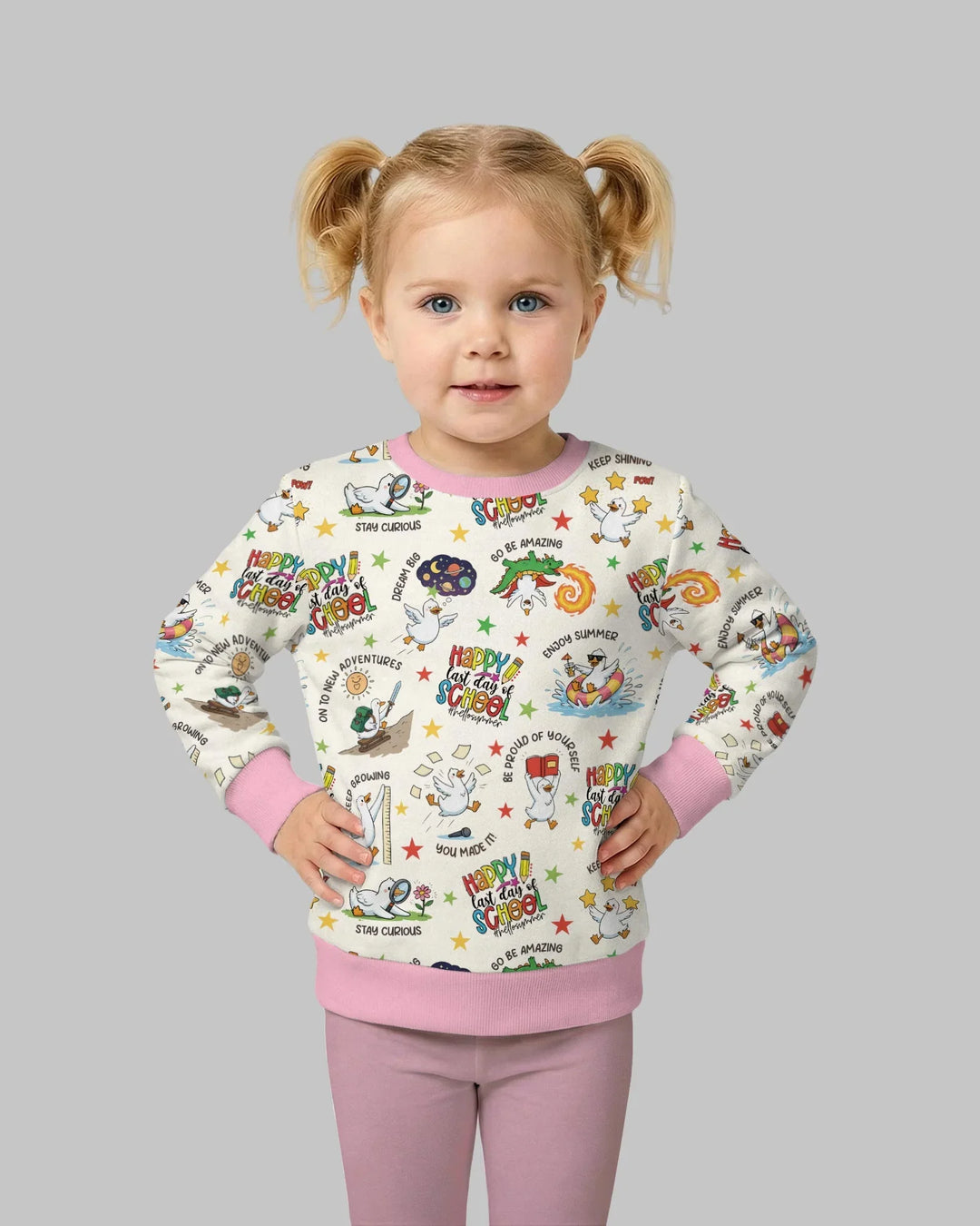 Silly Goose Happy Last Day of School Bamboo Crewneck Sweatshirt