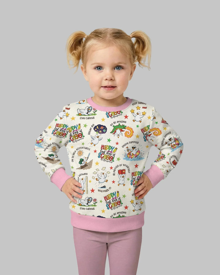 Silly Goose Happy Last Day of School Bamboo Crewneck Sweatshirt