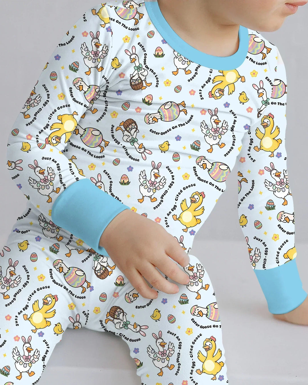 Easter Goose Family Matching Bamboo Two Piece Long Sleeve Pajama Set