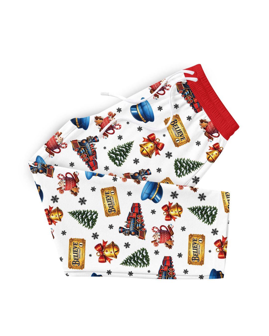 Custom Name Believe Polar Express Christmas Bamboo Men's Pajama Set