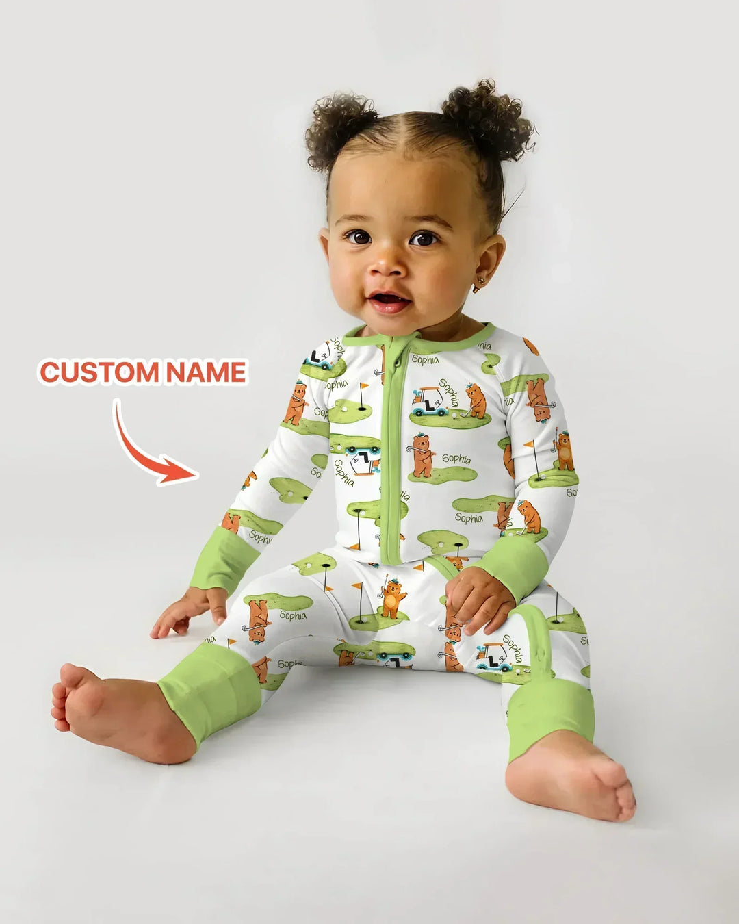 Custom Name Little Bear Golf Club Bamboo Convertible Zippy