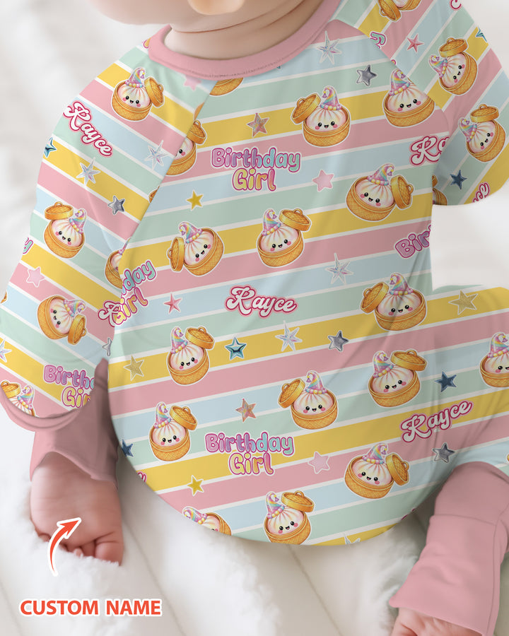 Custom Dumpling Birthday Girl  Bamboo Convertible Zippy