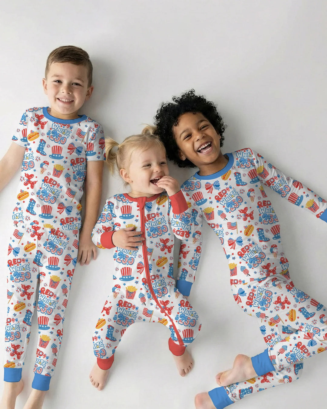 Red White & 250 Bamboo Two Piece Long Sleeve Pajama Set