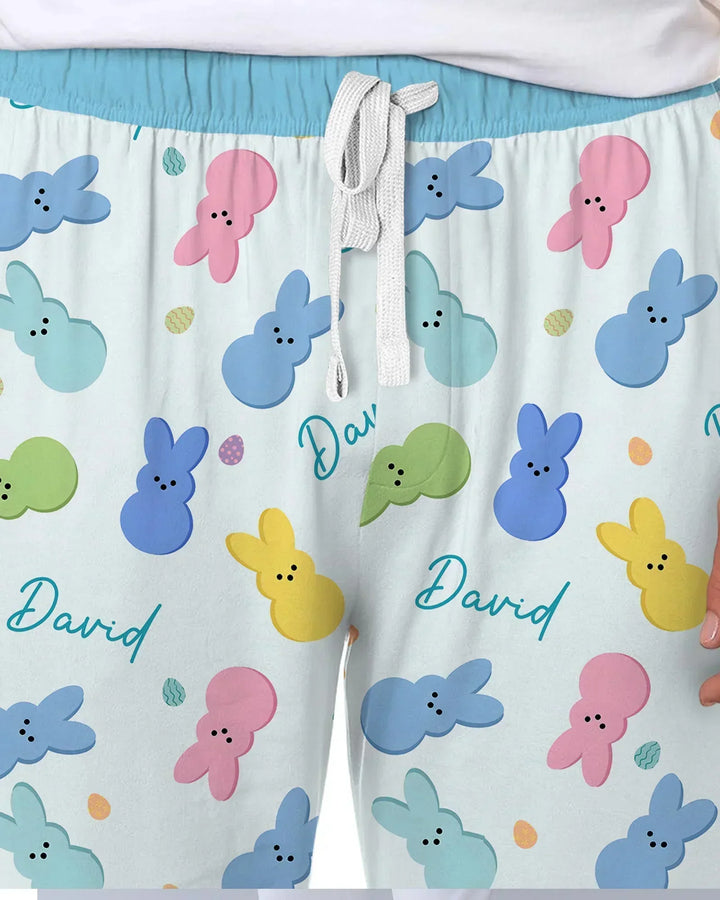 Personalized Easter Bunnies Family Matching Bamboo Men's Pajama Set