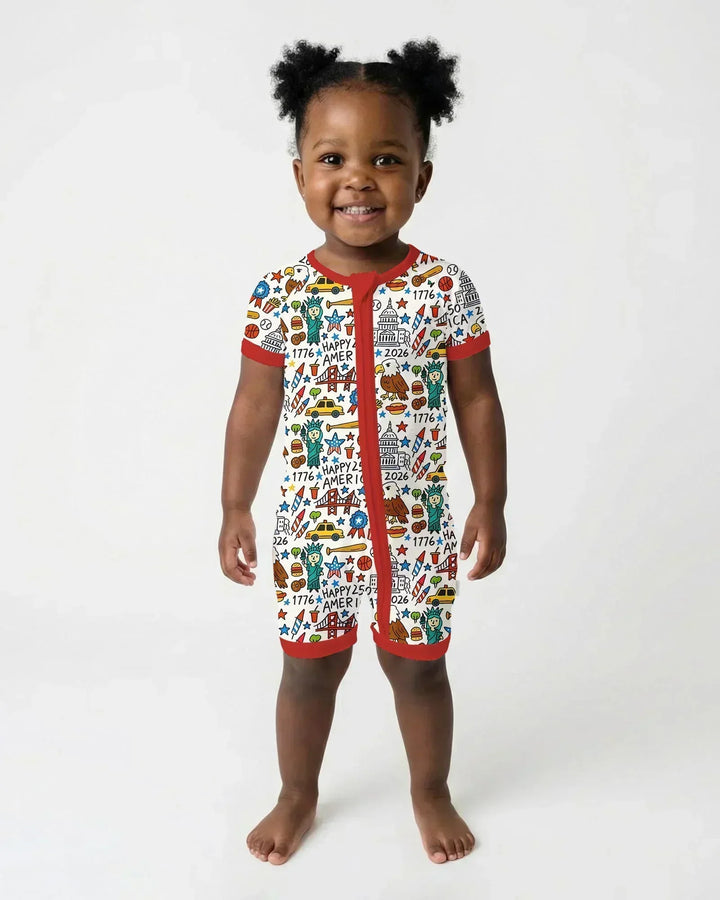 Doodle America 250th Anniversary Family Bamboo Shorty Zippy