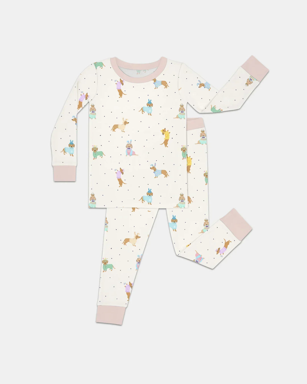 Easter Dachshund Bamboo Two Piece Long Sleeve Pajama Set