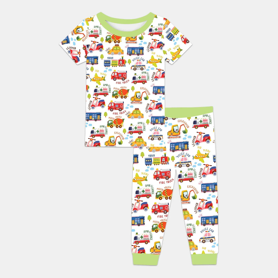 Beep Beep Adventure Bamboo Two Piece Short Sleeve Pajama Set