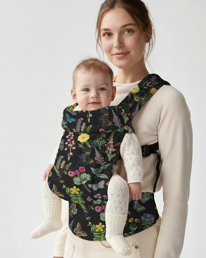 Midnight Botanical Butterfly Garden Baby Carrier