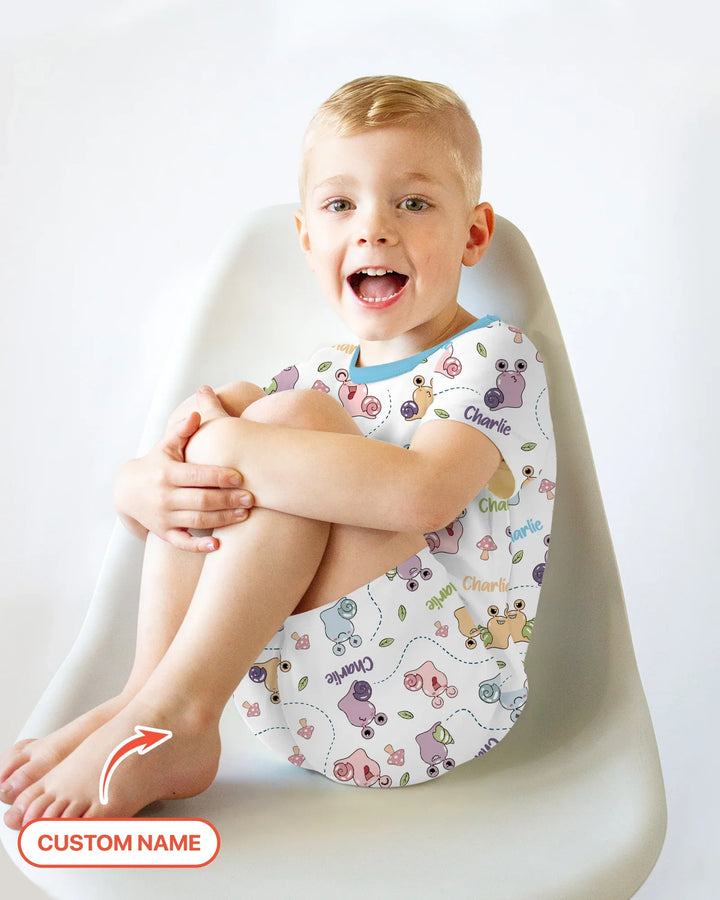 Custom Name Snailed it! Bamboo Two Piece Short Sleeve Shorts Pajama Set