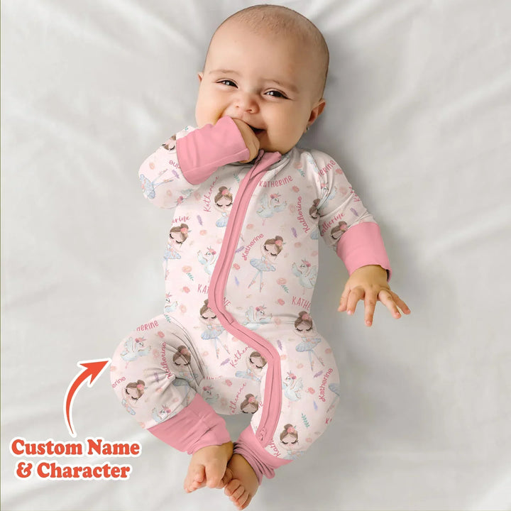 Custom Name Ballerina Doll Bamboo Convertible Zippy
