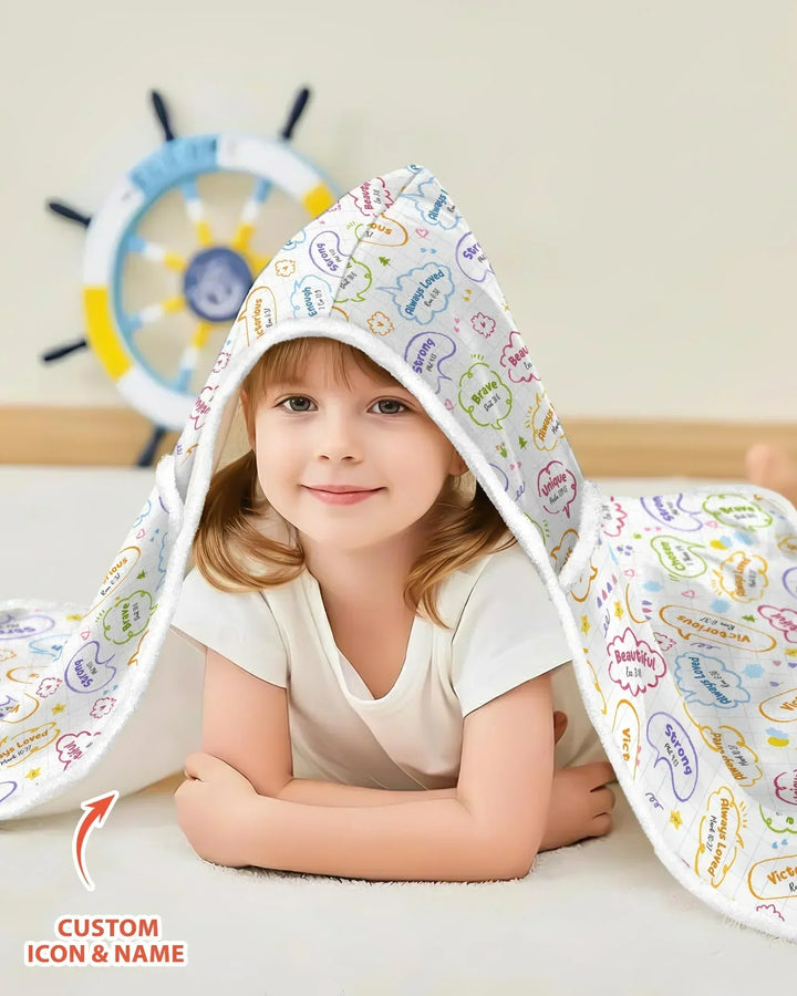 Personalized God Says I Am- Baby Girl Bamboo Wearable Hooded Blanket