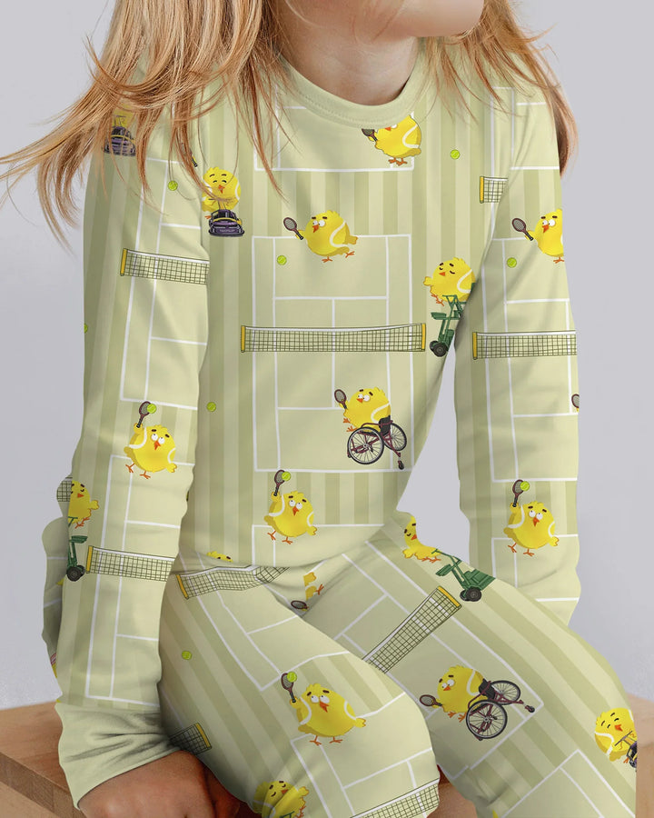 Tennis Bamboo Two Piece Long Sleeve Pajama Set