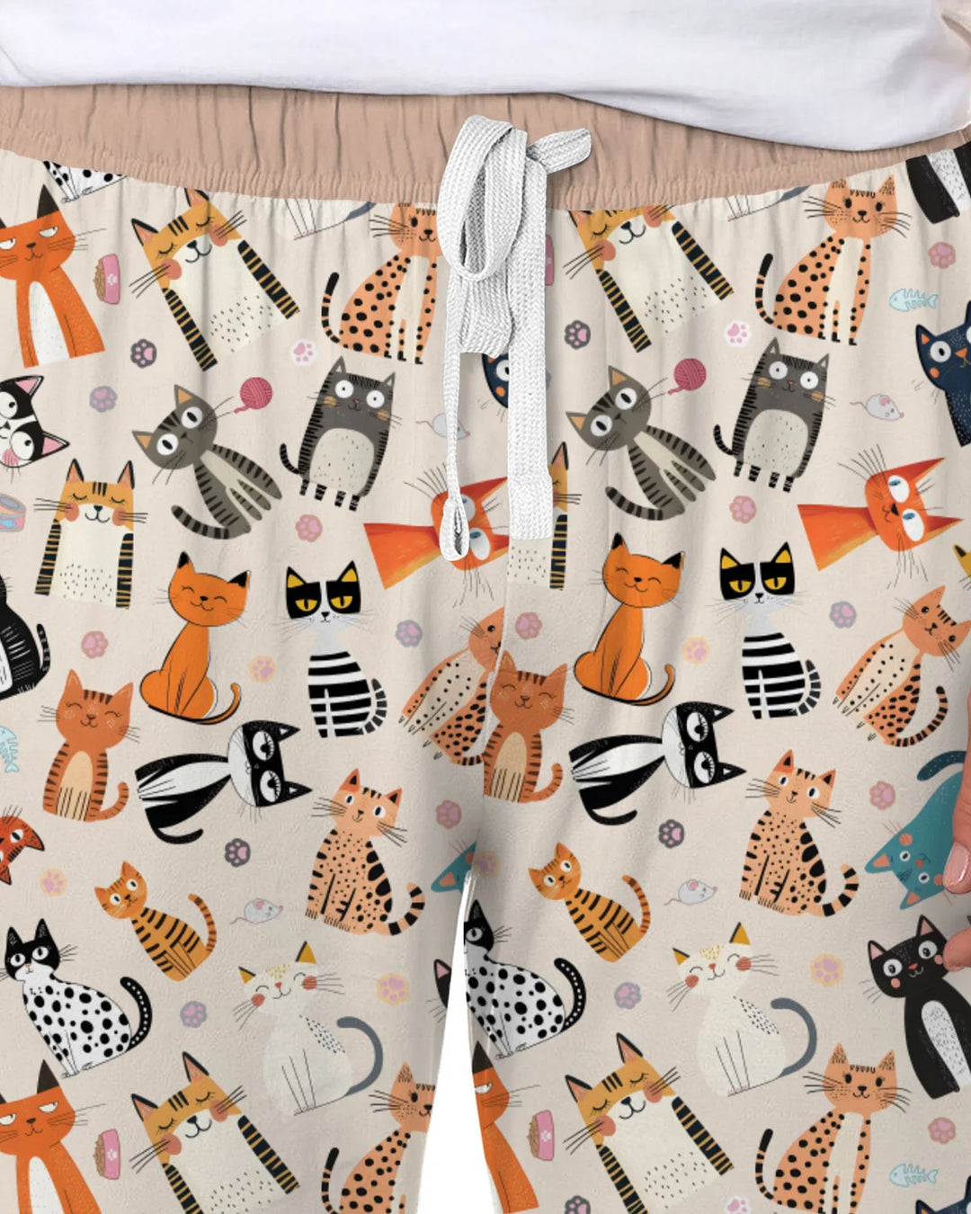 Goofy Mischief Cat Family Matching Bamboo Men's Pajama Set