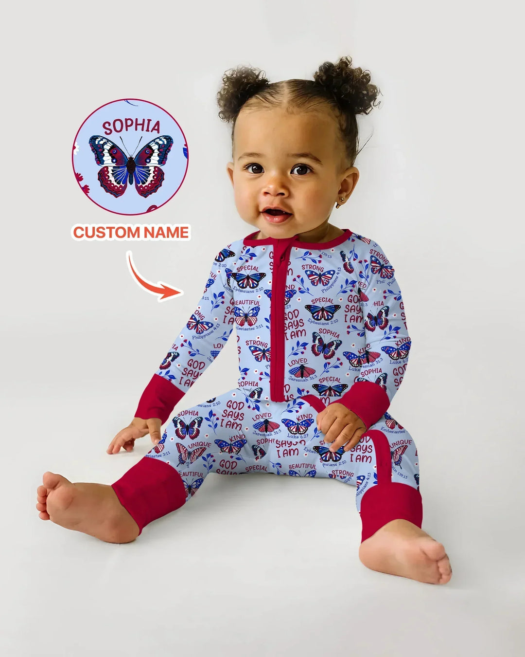 God Says I Am - Liberty Wings Custom Name Bamboo Convertible Zippy