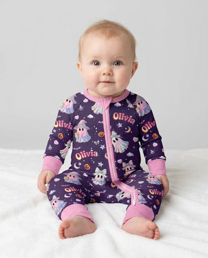 Holographic Cute Ghost Bamboo Convertible Zippy