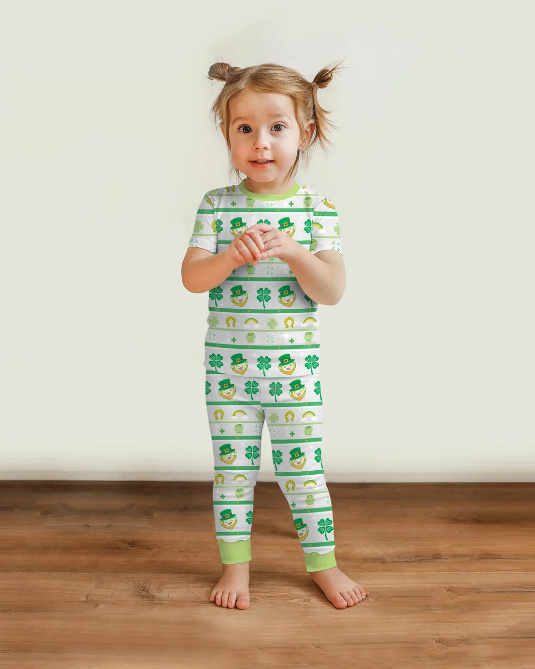 Happy Saint Patrick's Day Bamboo Two Piece Short Sleeve Pajama Set