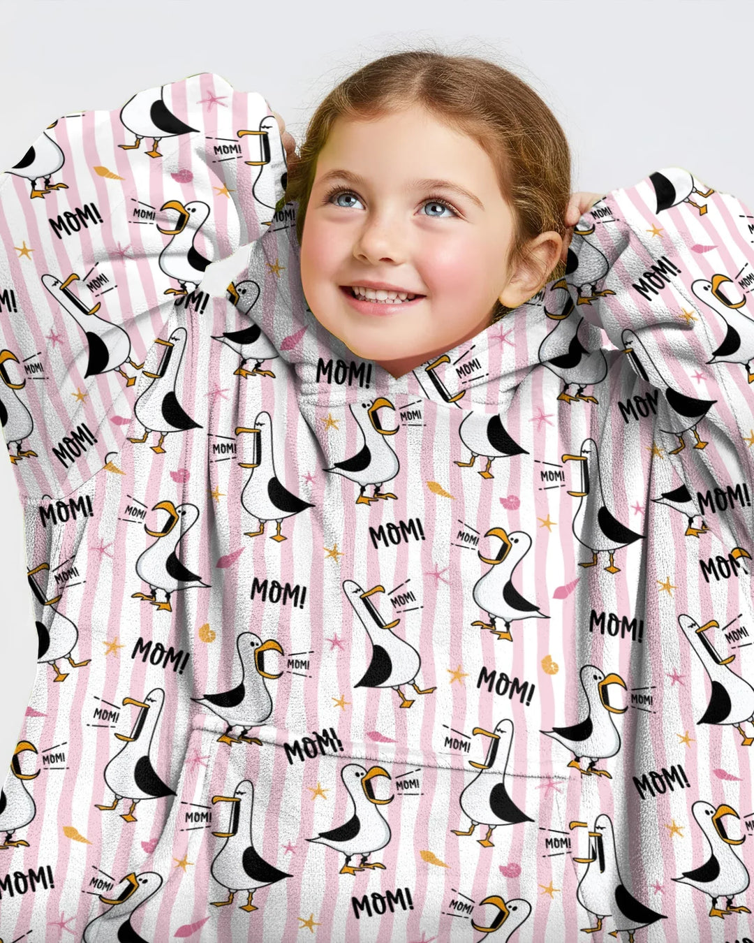 Seagull mom Mom MOM Wearable Bamboo Blanket Hoodie