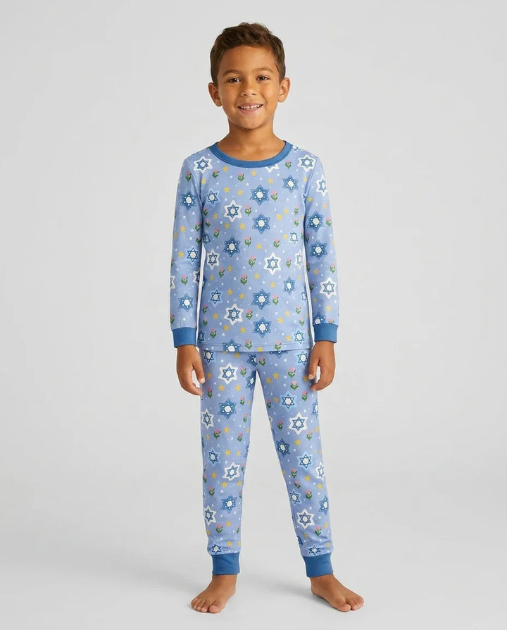 Starry Bloom Blessings Family Matching Bamboo Two Piece Long Sleeve Pajama Set