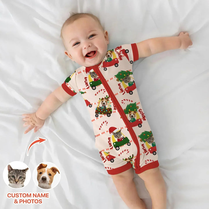 Custom Pet Photo Christmas Tikes Car Bamboo Shorty Zippy