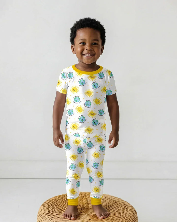 Matthew 5:14 Light of the World Bamboo Two Piece Short Sleeve Pajama Set